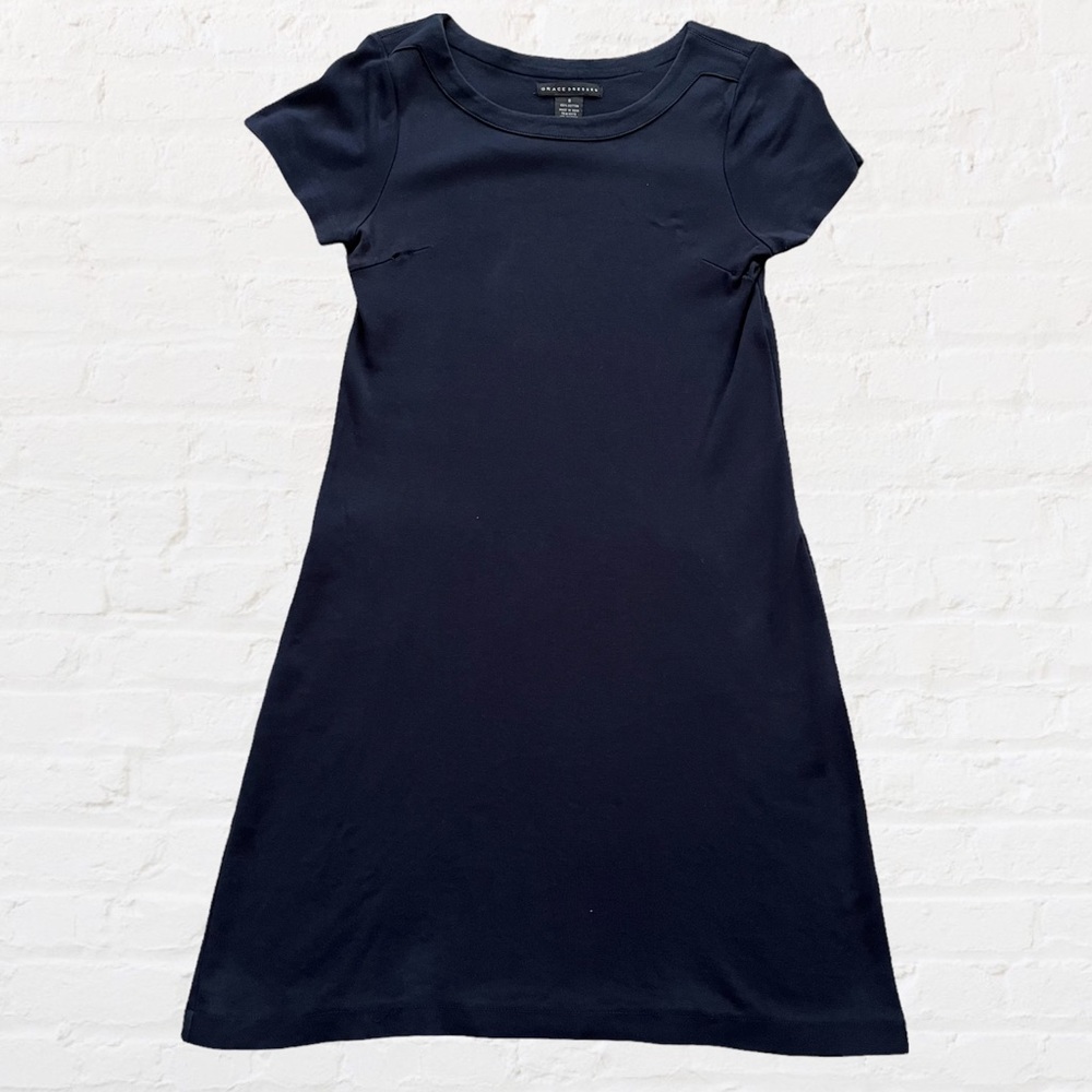 Grace Dresses subtle boatneck navy blue dress